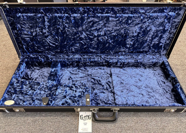 G&G Deluxe Strat/Tele Case Black/Blue Poodle Interior