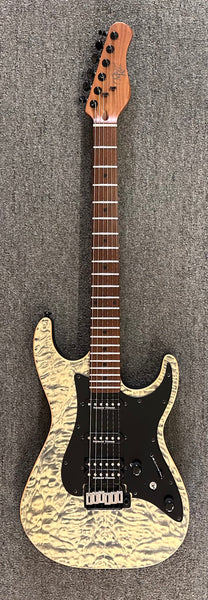 Michael Kelly Mod Shop 67 HSS - Quilted Maple Top Black Wash with Gig Bag