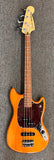 Fender Mustang Player P/J Bass in Amber Gloss with Fender Gig Bag - 2020