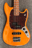 Fender Mustang Player P/J Bass in Amber Gloss with Fender Gig Bag - 2020