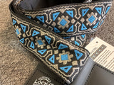 Lock-It Straps 2" Vintage Retro Series Jacquard Strap-Blue/Black/Gray (LIS-067)