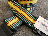 Guitar Straps USA - 2" Jacquard - Yellow Teal Green Orange Black (GSU-CJ4)