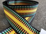 Guitar Straps USA - 2" Jacquard - Yellow Teal Green Orange Black (GSU-CJ4)