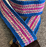 Henry Heller 2" Woven Guitar Strap Peruvian Blue/Fuchsia/Yellow HPRU-02
