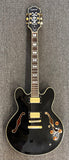 Epiphone Sheraton-II EB with Duncan Phat Cat P-90s-Black w Gold Hardware-Epi Case