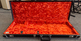 G&G Deluxe Strat/Tele Case - Black/BRICK ORANGE Poodle Interior-with Fender Logo
