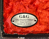 G&G Deluxe Strat/Tele Case - Black/BRICK ORANGE Poodle Interior-with Fender Logo